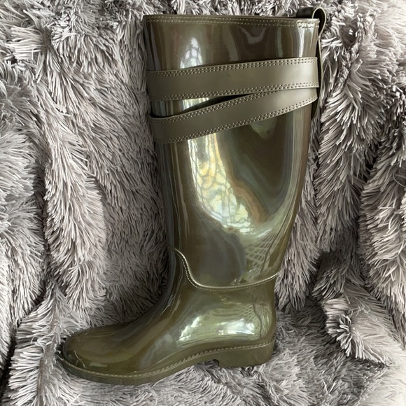 Coach Talia Tall Olive Green Rain Boots - Picture 10 of 12